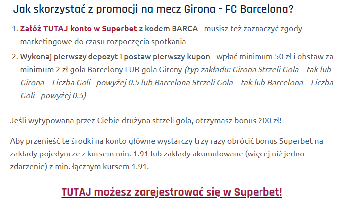 An example of a sponsored article on FCBarca.com, with the registration links highlighted